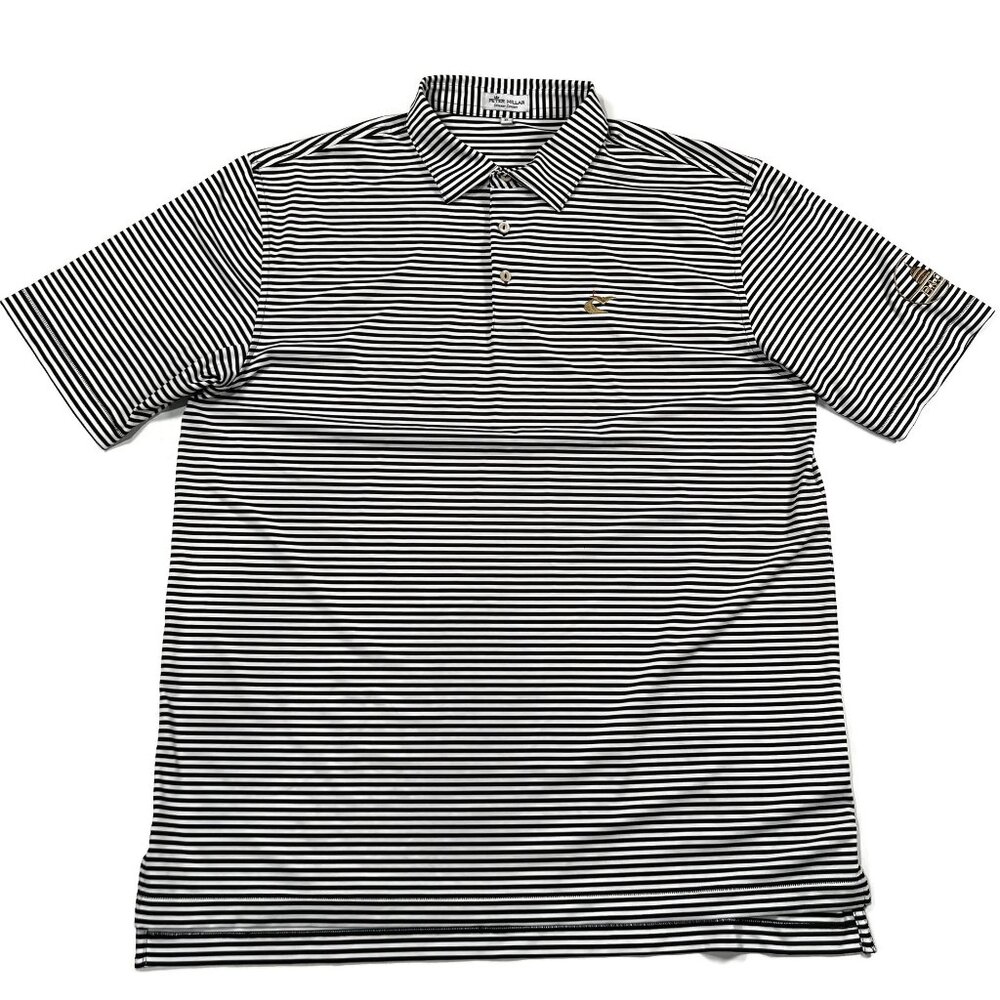 Peter Millar Summer Comfort Polo Shirt Mens XL Short Sleeve Black Striped S/S